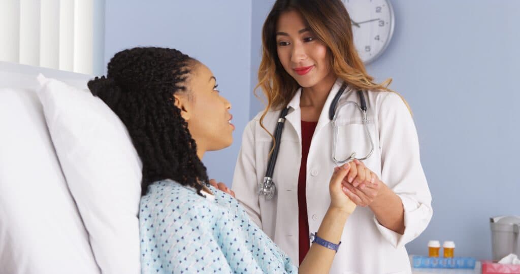 Doctor talking to a patient